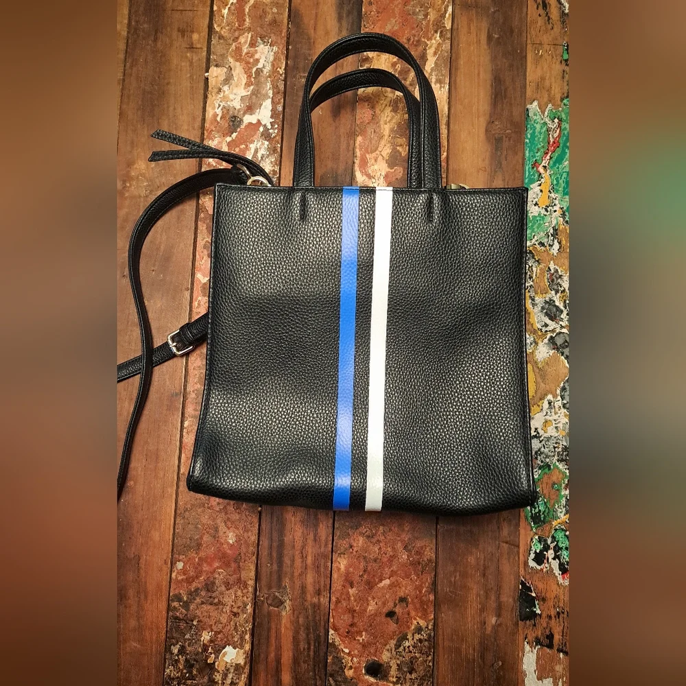 Ela Mini Tote Striped Black bag - Picture 1 of 5